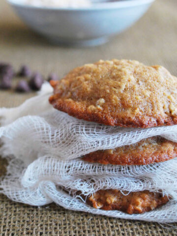 A stack of banana bread cookies.