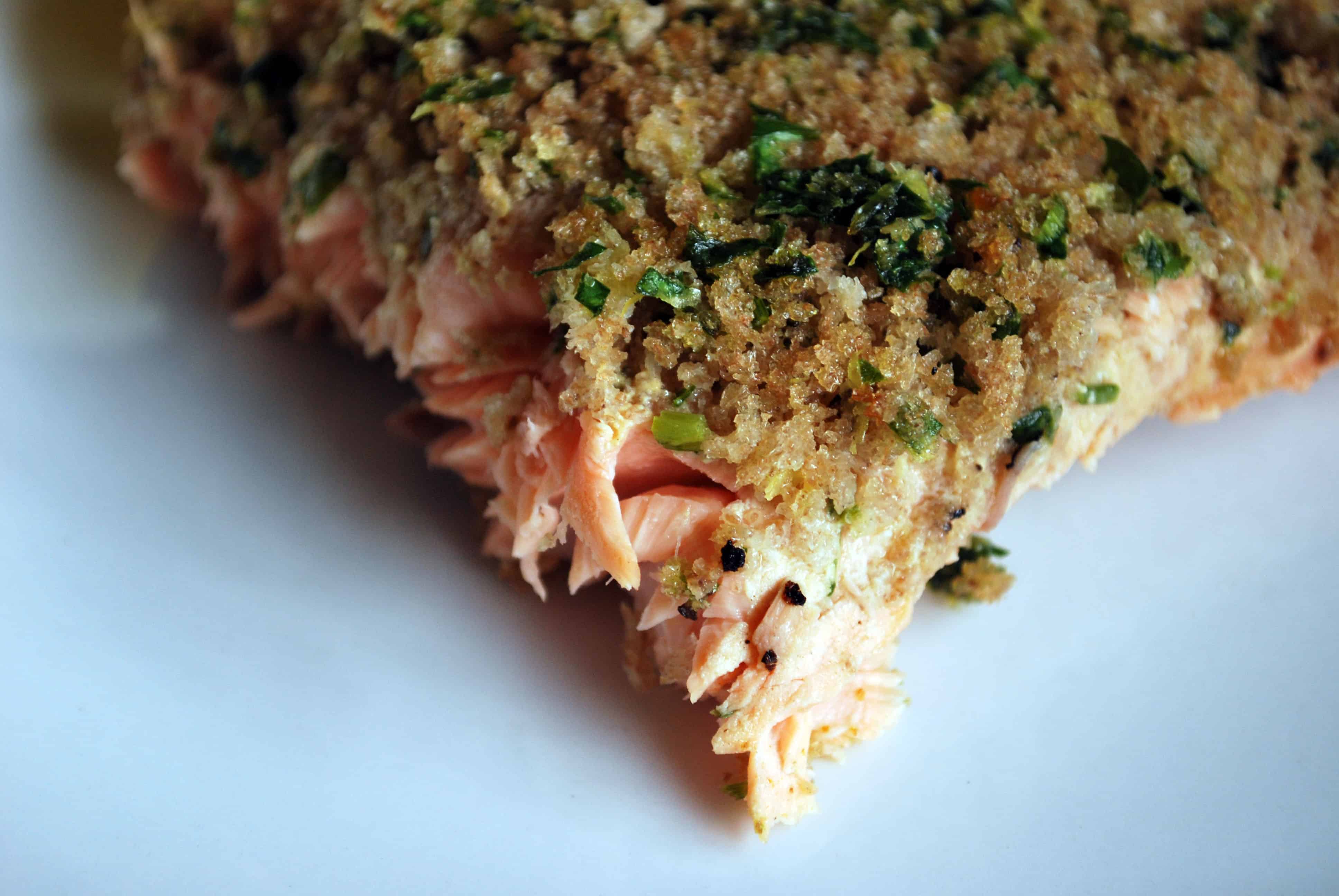 PankoCrustedSalmonCU a close up of Panko Crusted Salmon