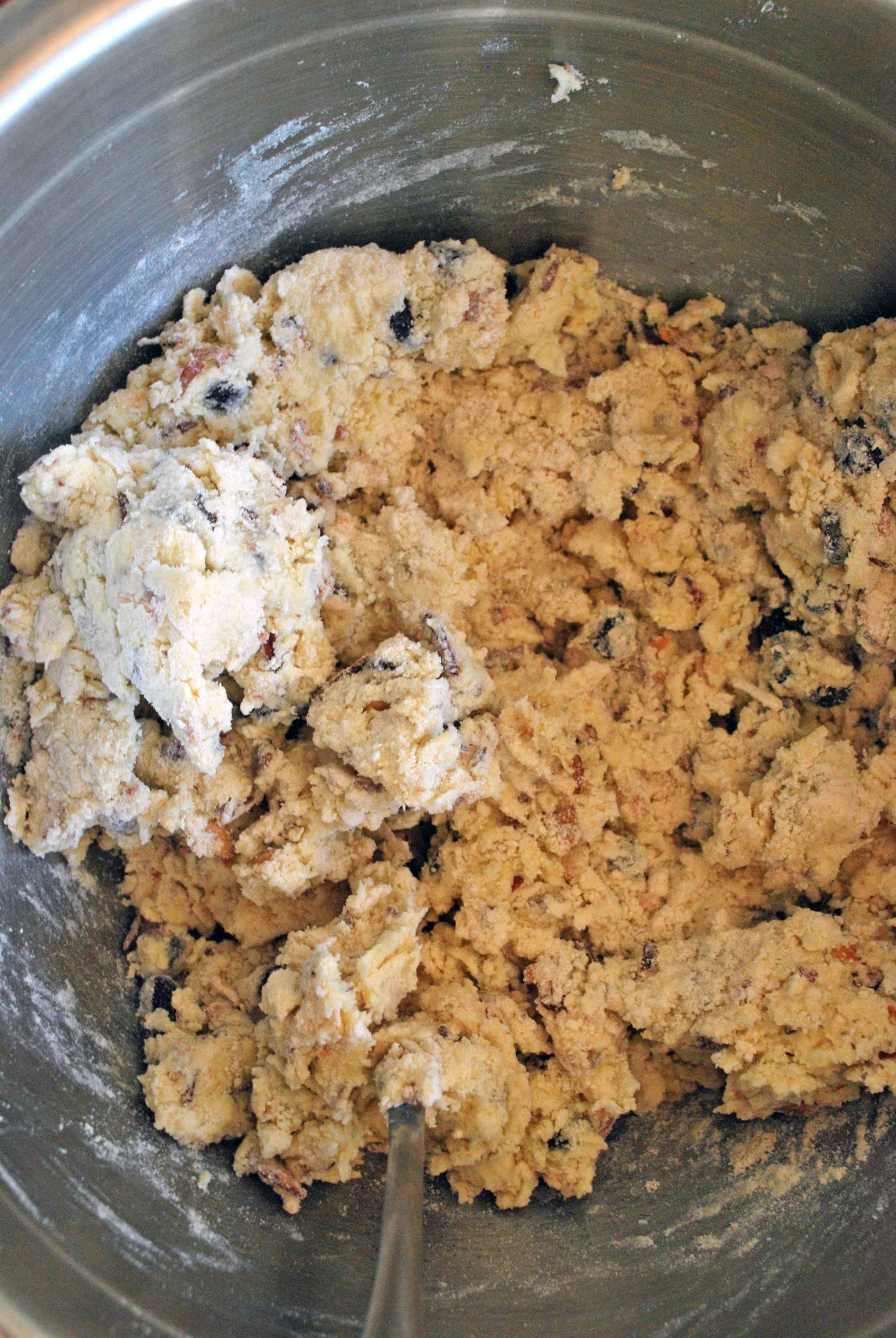 ChocCocSconesMixed Shaggy dough mixed together