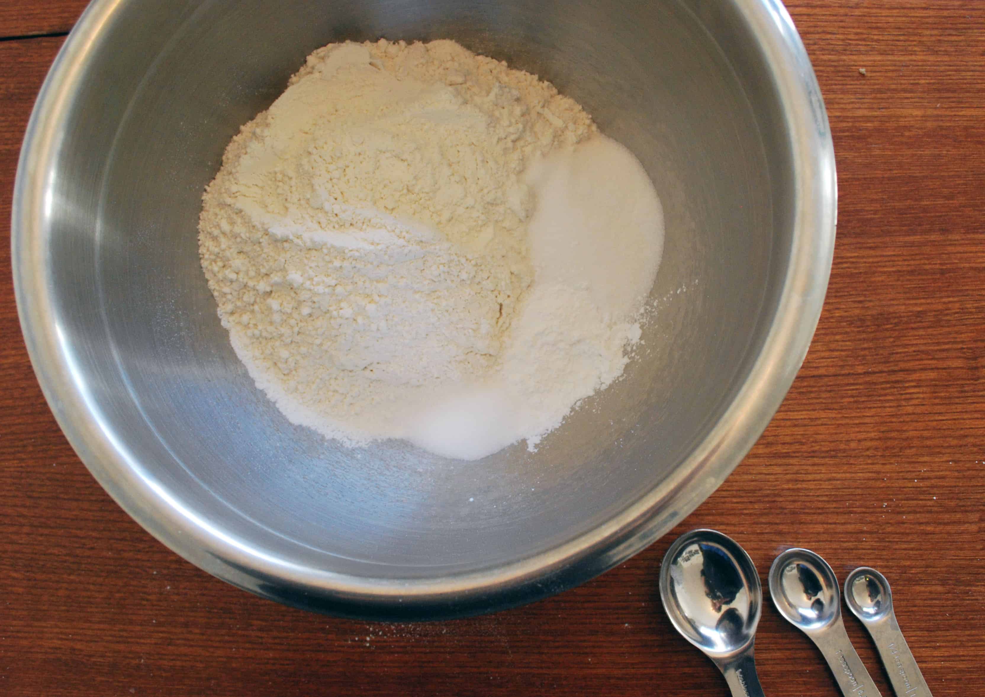 ChocCocSconesDry Dry Ingredients in a bowl