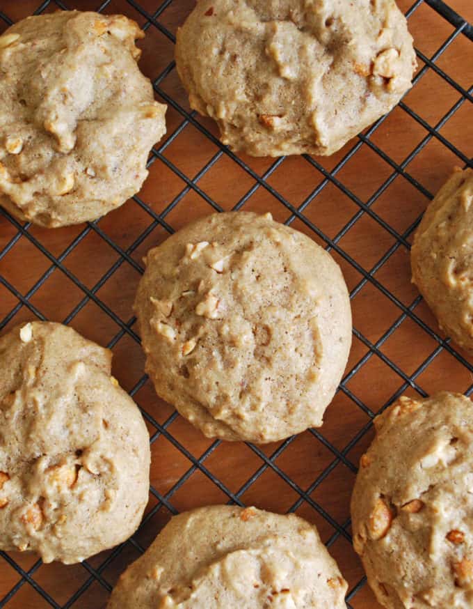 maple nut breakfast cookies on a cooling rack