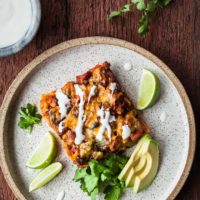 Stacked Veggie Enchiladas - A vegetarian Mexican meal that requires no rolling! #enchiladas #mexican #cincodemayo #vegetarian