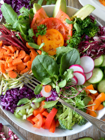 a colorful salad in a bowl