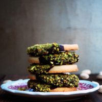 Secretly Spicy Pistachio and Chocolate Dipped Shortbread Cookies