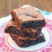 These brownies taste just like the ones my grandma used to make! From scratch, crisp on top and soft in the middle. So chocolatey!