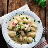 Crab Gnocchi with White Wine Cream Sauce