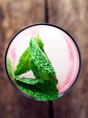watermelon lime mocktail with mint in a glass