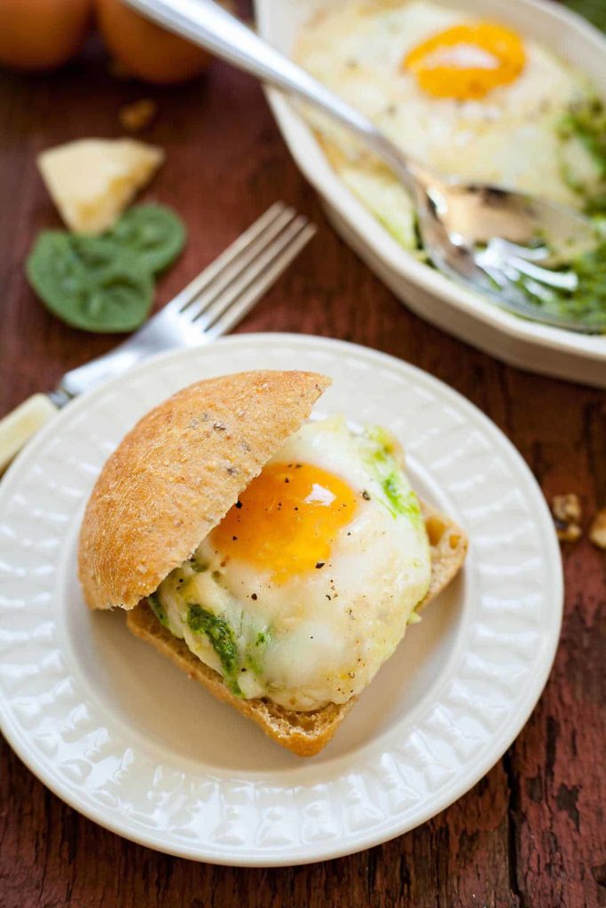 a baked egg on bread