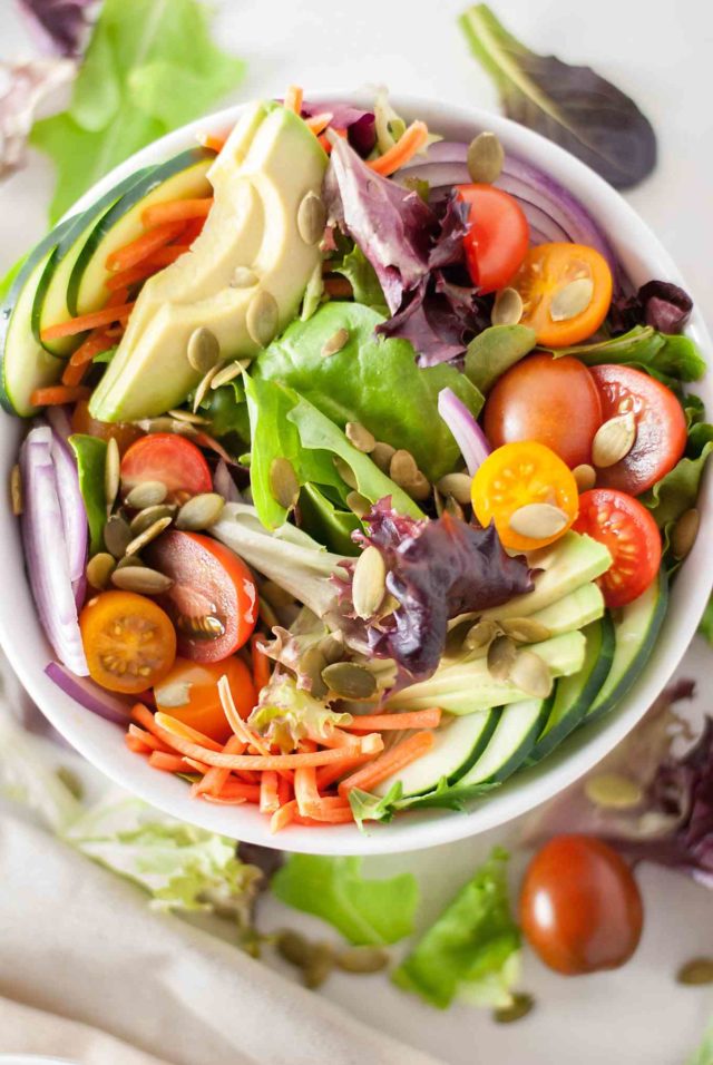 High Protein Fresh Vegan Salad with Hummus The LiveIn Kitchen