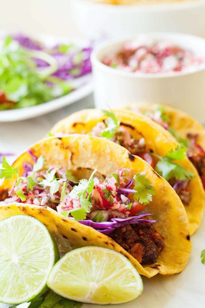 Vegan Tempeh Tacos - These are the ultimate vegan taco! Meaty tempeh, fresh veggies, and crisp shells. I can't stop eating these! 30 minutes, easy and fast! theliveinkitchen.com