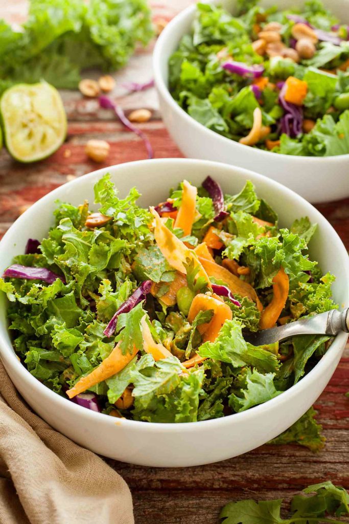 two bowls of rainbow veggie salad
