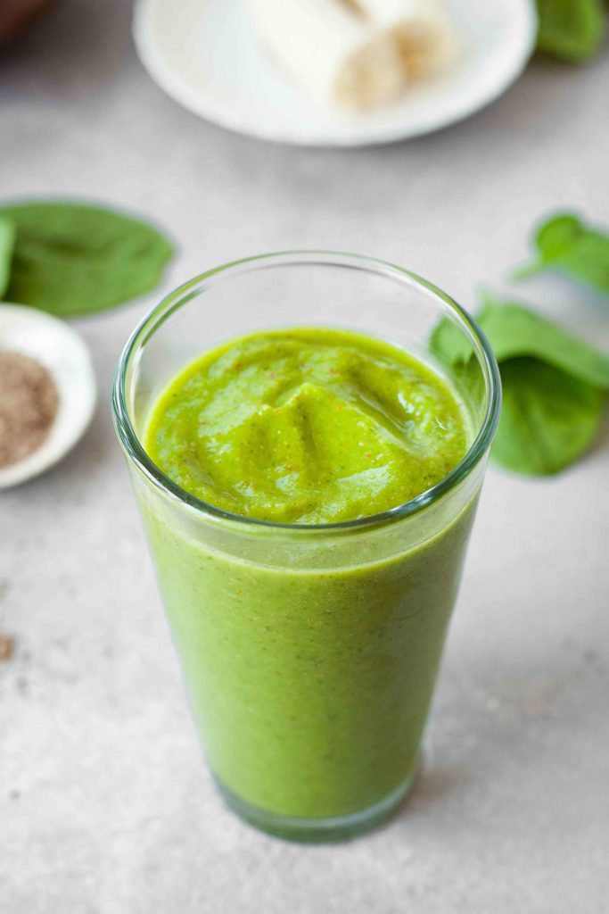 side image of green smoothie