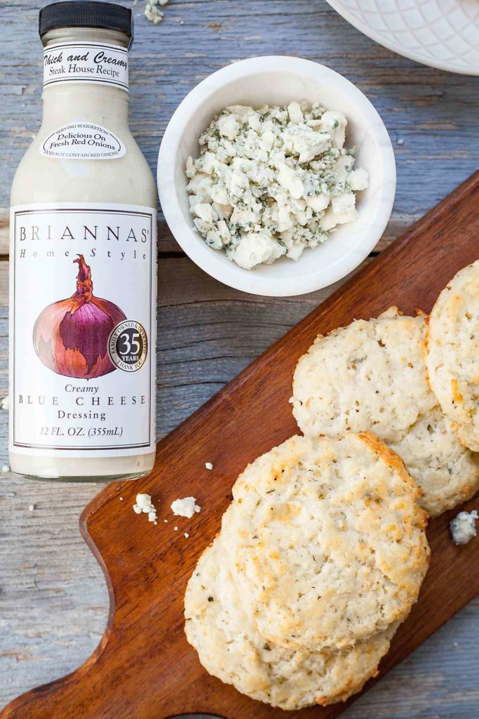 Blue Cheese Biscuits - Tender, flaky biscuits that pack huge flavor from two types of blue cheese! Full recipe at theliveinkitchen.com @liveinkitchen #biscuits #Thanksgiving #bluecheese