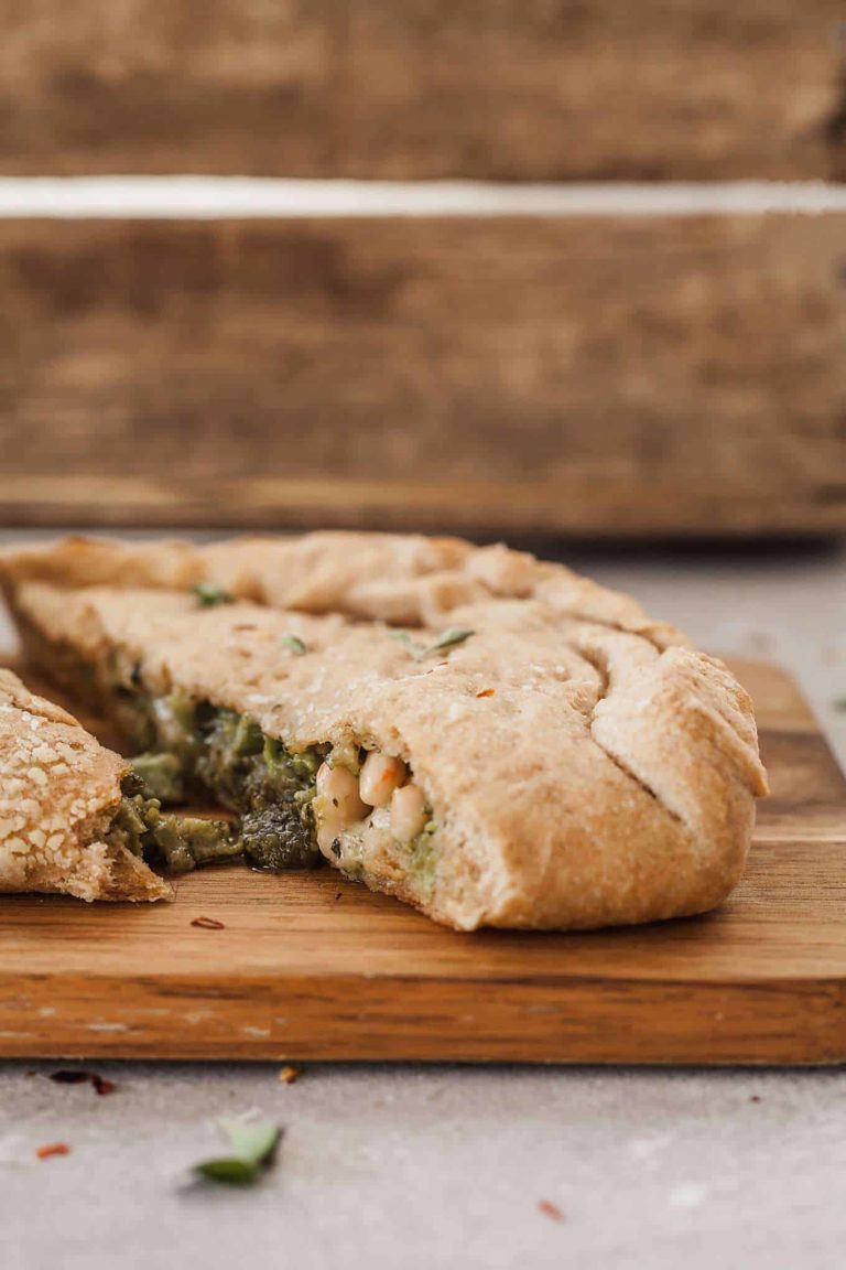 Broccoli, Bean, and Cheese Vegetarian Calzone {VIDEO}