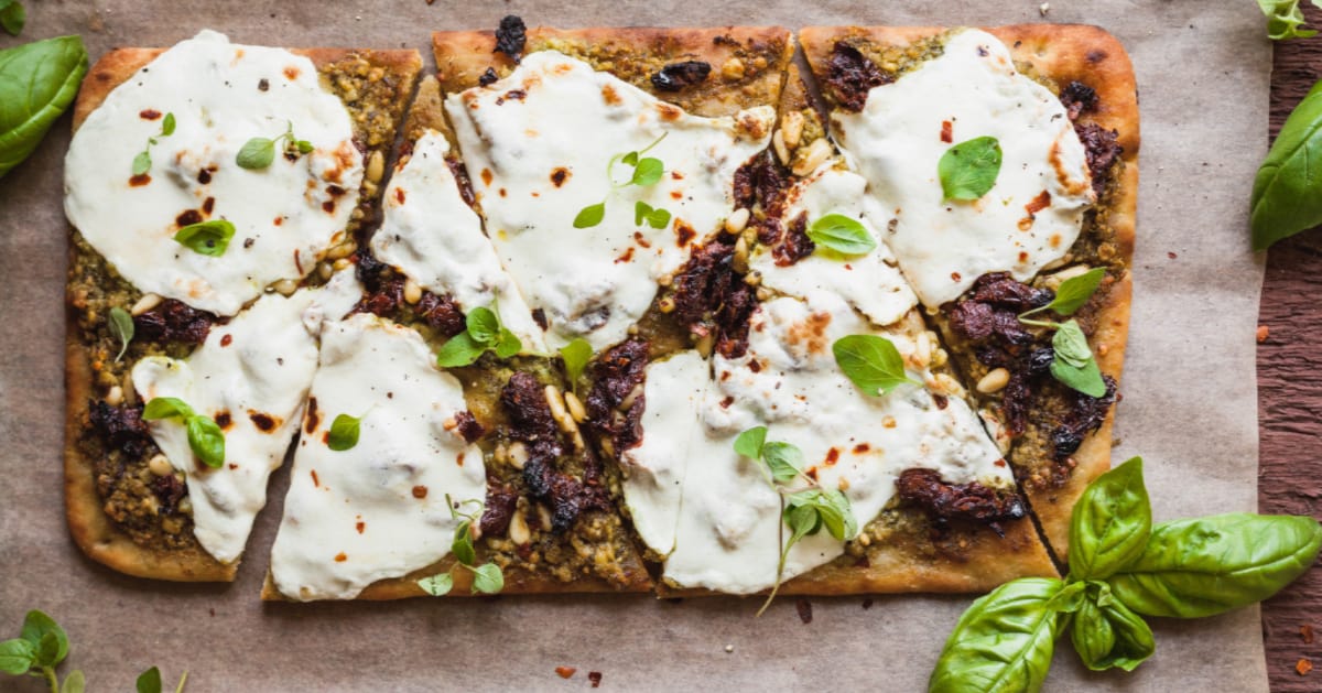 Pesto Flatbread Pizza The LiveIn Kitchen