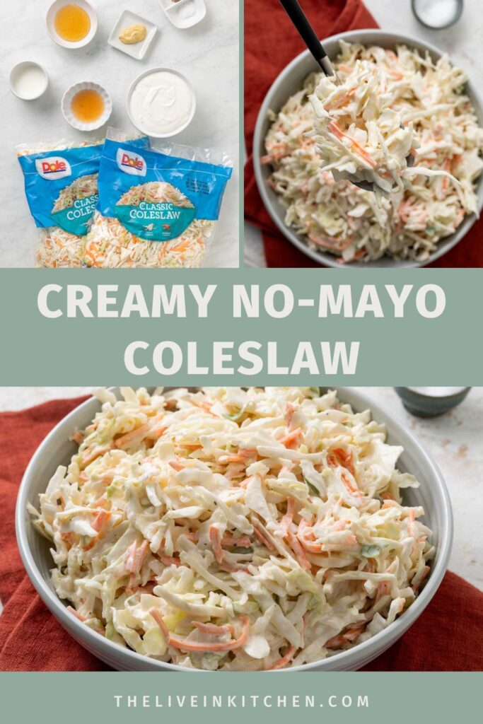 The Best Creamy No Mayo Coleslaw Recipe - The Live-In Kitchen