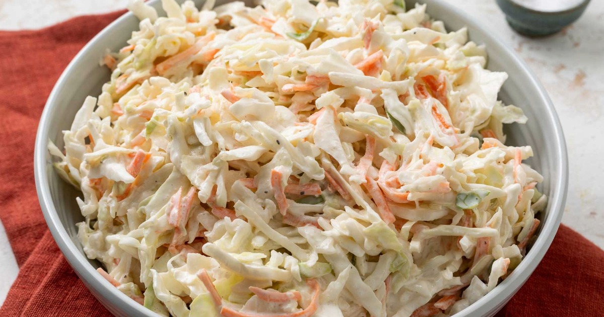 The Best Creamy No Mayo Coleslaw Recipe - The Live-In Kitchen