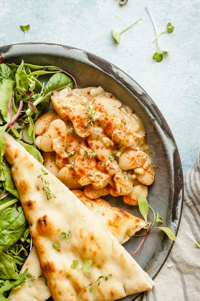Easy Canned Butter Beans - Healthy, easy, and vegan! #easy #healthy #vegan #dinneridea #lunchidea #comfortfood