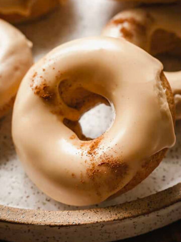 chai baked donut on a plate.