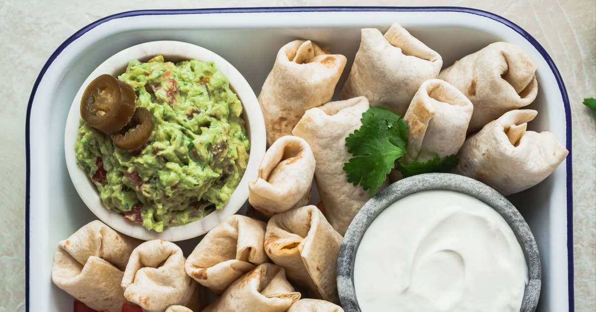 Vegetarian Burrito Bites with Spicy Guacamole The LiveIn Kitchen