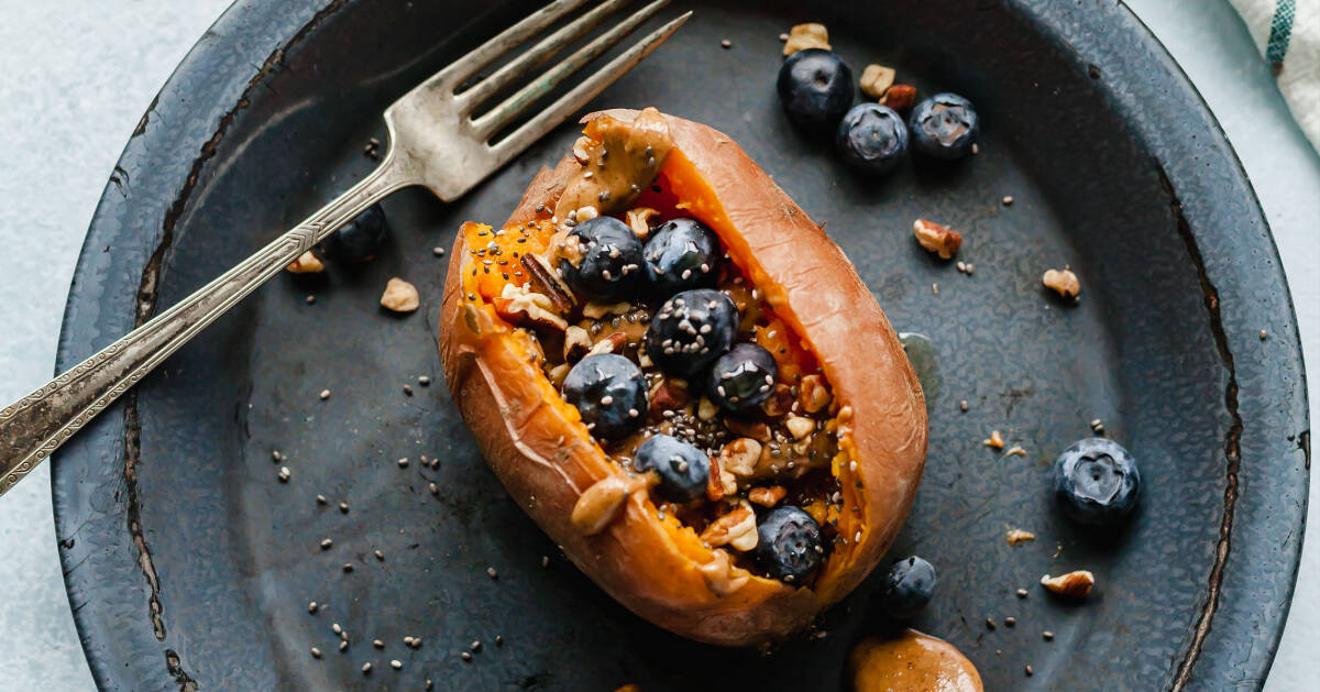 instant pot breakfast stuffed sweet potatoes