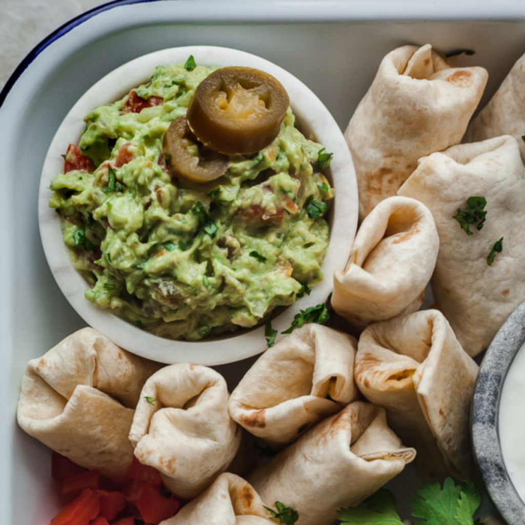 Vegetarian Burrito Bites with Spicy Guacamole The LiveIn Kitchen