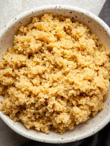 cooked quinoa in a bowl.