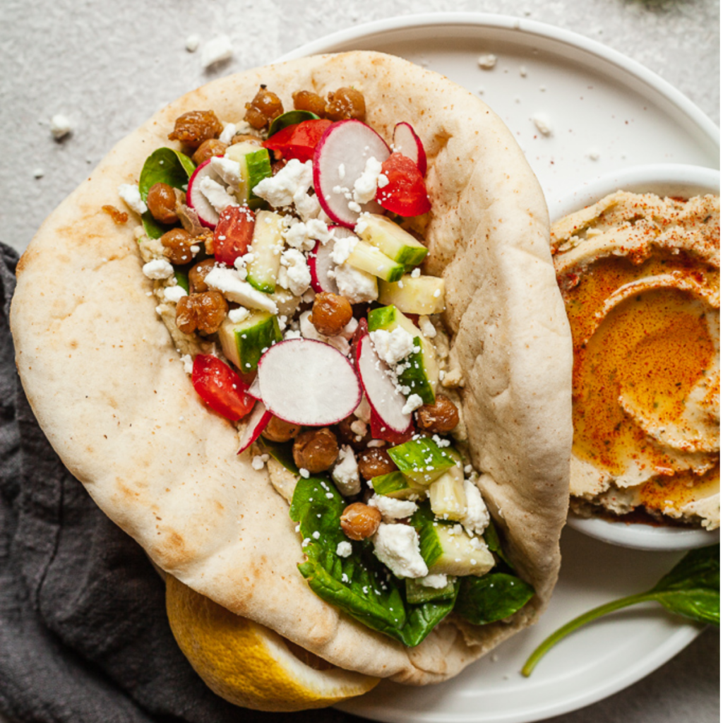 Vegetarian Pita Sandwich with White Bean Dip - The Live-In Kitchen