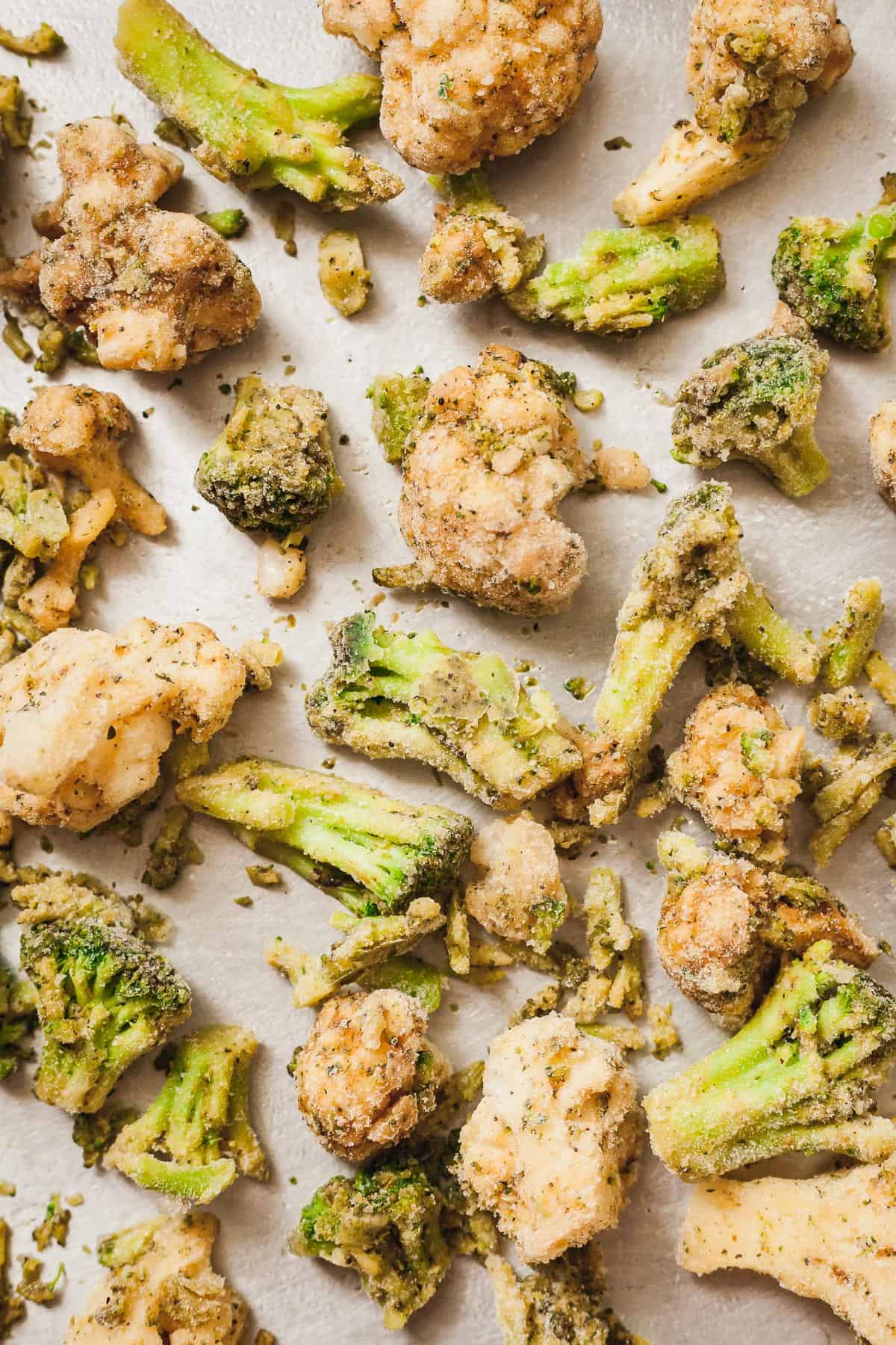 Birds Eye frozen vegetables on a baking hseet
