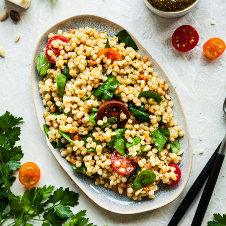 Israeli Couscous Salad with Pistachio Pesto The LiveIn Kitchen