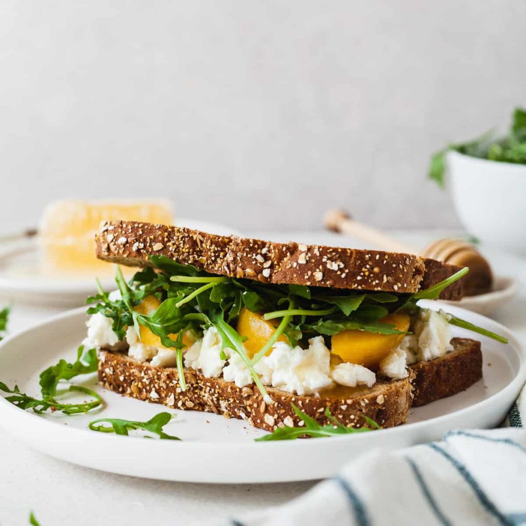 Peach, Arugula, and Goat Cheese Sandwich The LiveIn Kitchen
