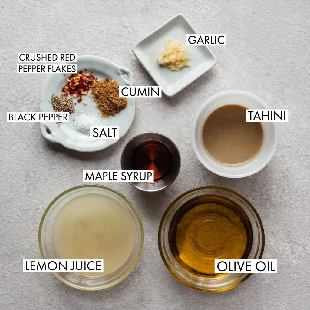ingredients for lemon tahini dressing