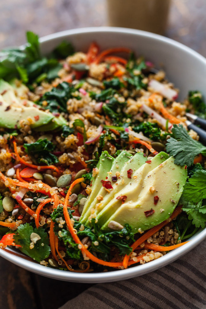 warm kale and quinoa salad