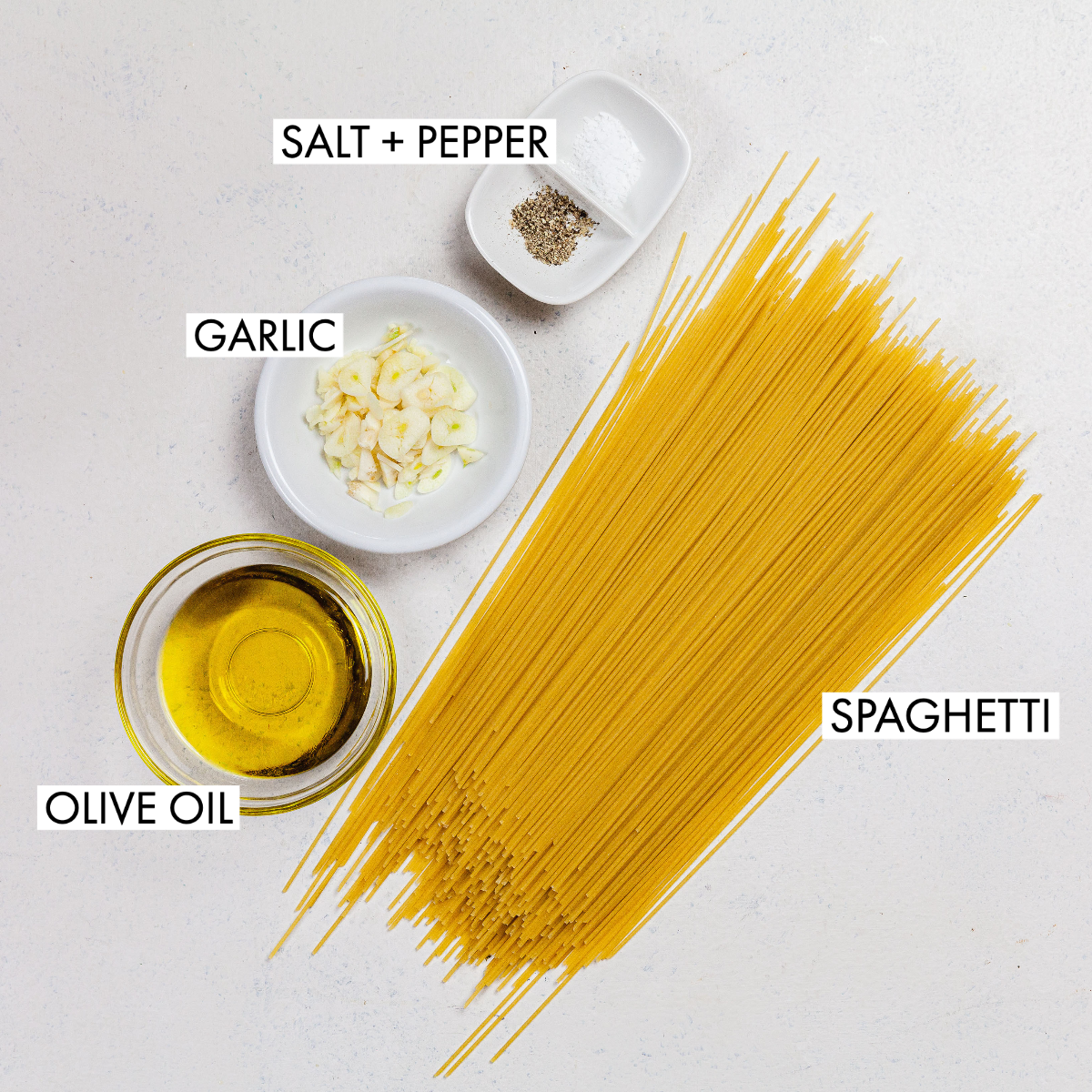 ingredients for spaghetti aglio olio