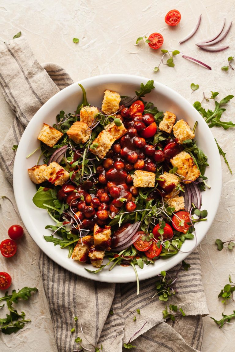 BBQ Chickpea Salad with Cornbread Croutons The LiveIn Kitchen