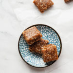 cashew cookie larabars on a plate