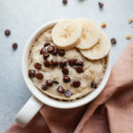 top view of banana mug cake featured image
