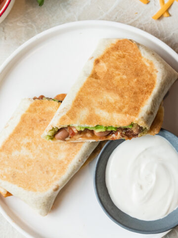 featured image of a grilled bean and cheese burrito