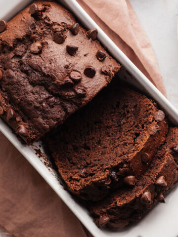 featured image of double chocolate banana bread