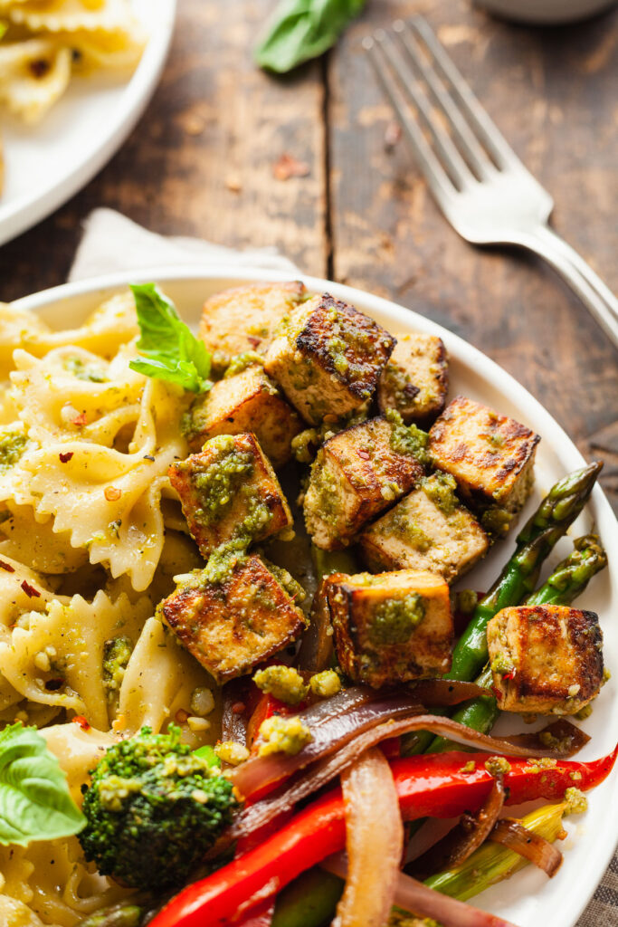 Pesto Tofu with Balsamic Vegetables The LiveIn Kitchen