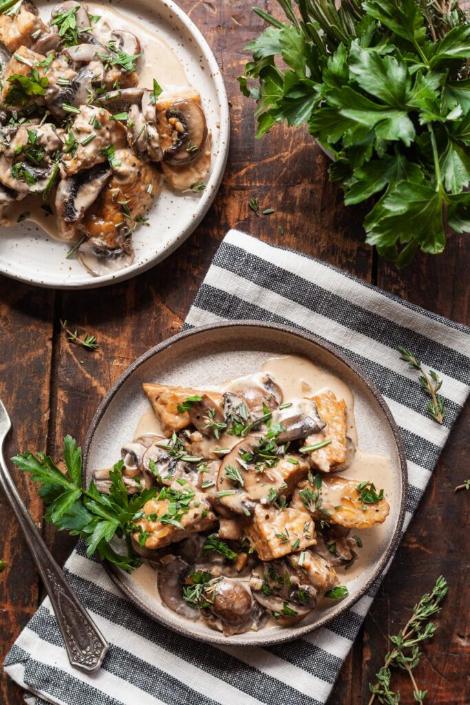Creamy Mushroom Tempeh {VIDEO} The LiveIn Kitchen