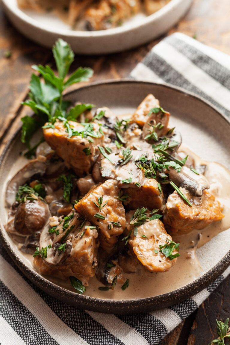 Creamy Mushroom Tempeh {VIDEO} The LiveIn Kitchen