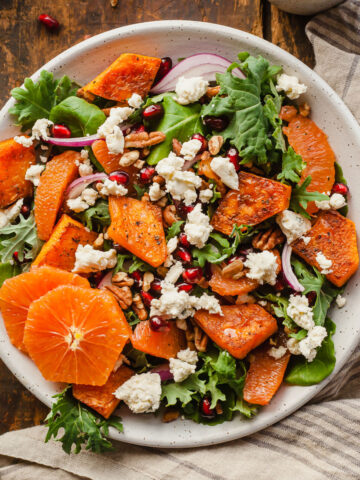 Winter salad with butternut squash