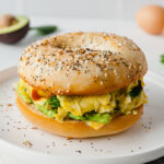 scrambled egg sandwich on a plate