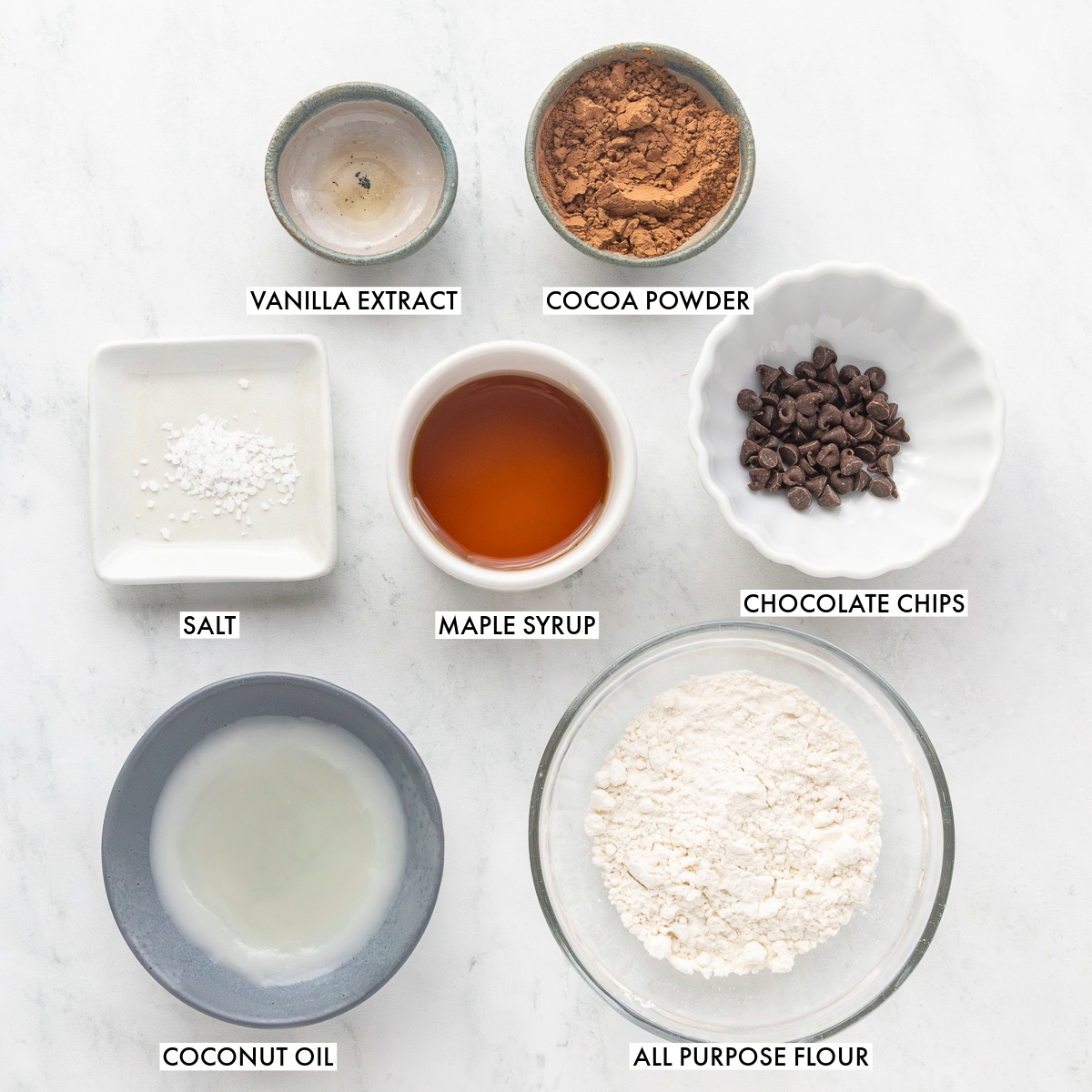 Ingredients used to make edible brownie batter.