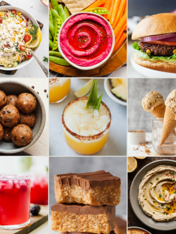collage of vegetarian memorial day recipes