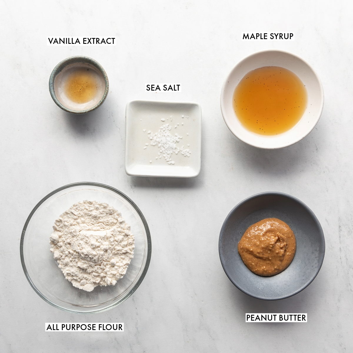 Ingredients used to make edible vegan peanut butter cookie dough.