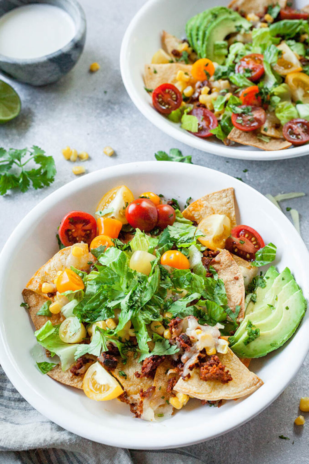 Vegetarian Chorizo Nachos with Lime Crema The LiveIn Kitchen