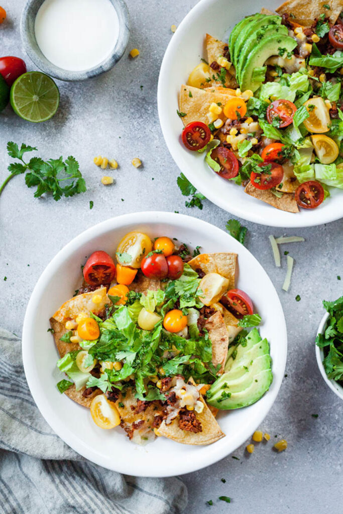 Vegetarian Chorizo Nachos with Lime Crema The LiveIn Kitchen