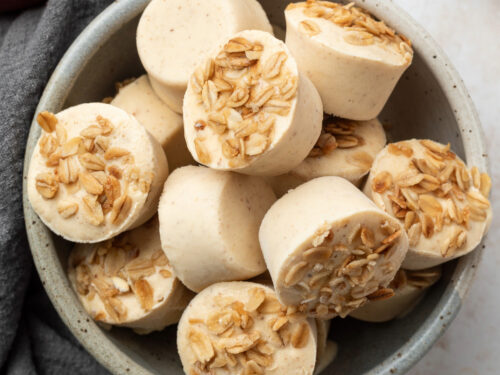 Peach Cottage Cheese Ice Cream Bites - The Live-In Kitchen